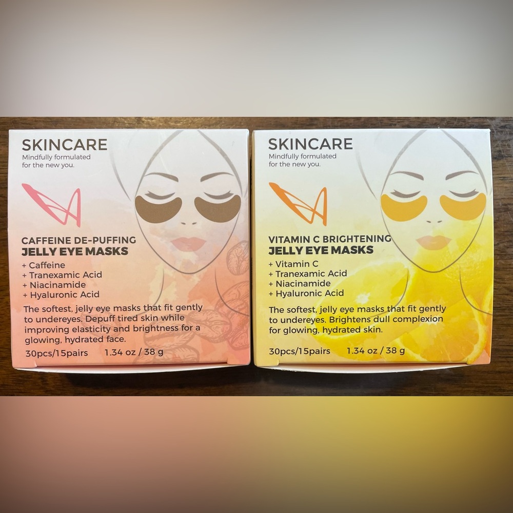 NEW LASplash Cosmetics Vitamin C Brightening Jelly Eye Masks Caffeine De-Puffing